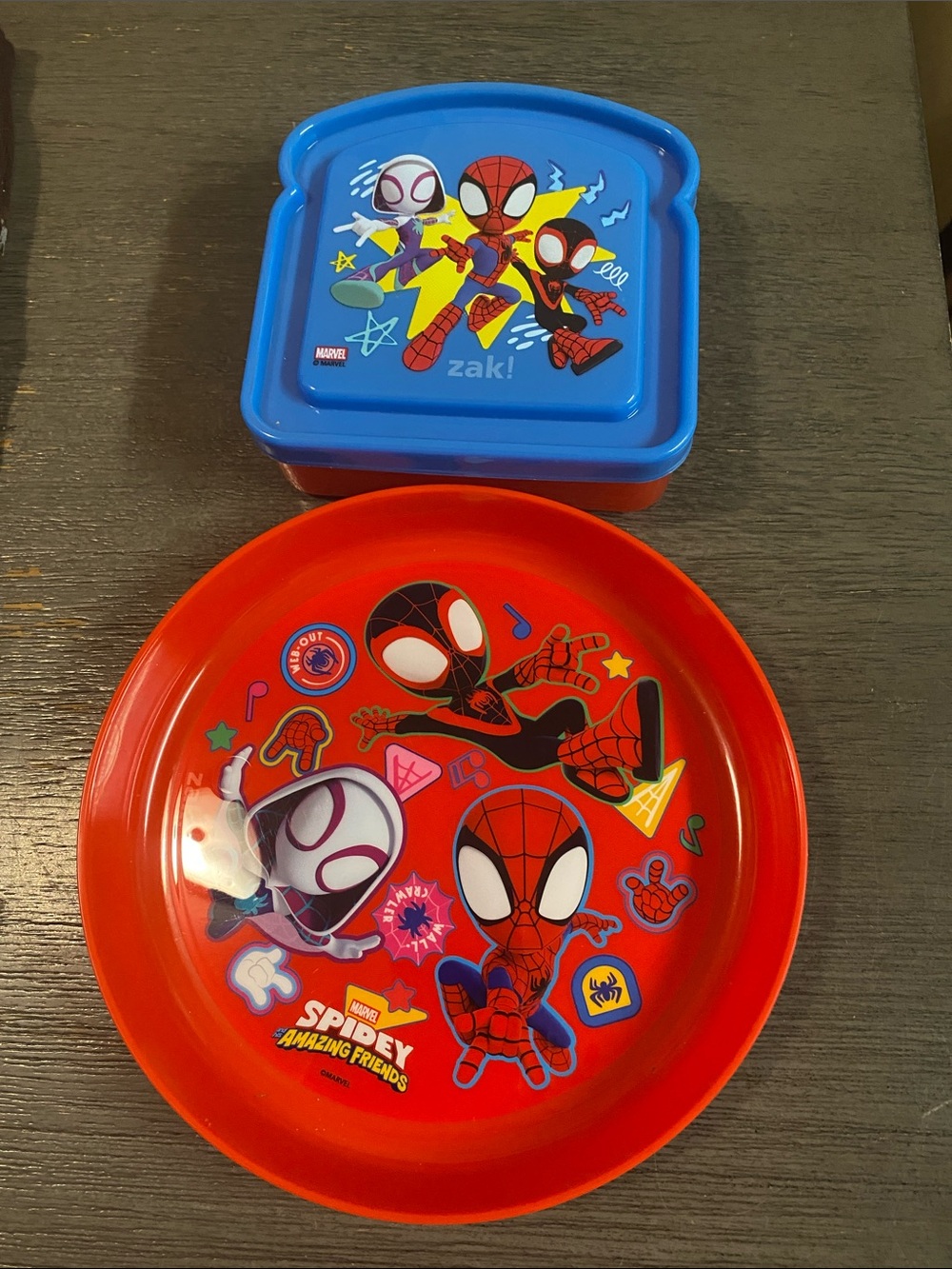 Marvel Spider-Man Plate and Sandwich Container Set